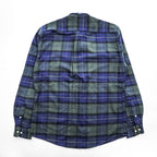 Barbour 長袖 チェックシャツ L グリーン ネイビー ヘリンボーン TAILORED FIT ボタンダウン 胸ポケット MSH5014TN28