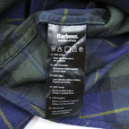 Barbour 長袖 チェックシャツ L グリーン ネイビー ヘリンボーン TAILORED FIT ボタンダウン 胸ポケット MSH5014TN28