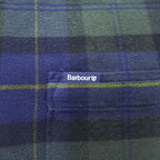 Barbour 長袖 チェックシャツ L グリーン ネイビー ヘリンボーン TAILORED FIT ボタンダウン 胸ポケット MSH5014TN28
