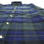 Barbour 長袖 チェックシャツ L グリーン ネイビー ヘリンボーン TAILORED FIT ボタンダウン 胸ポケット MSH5014TN28