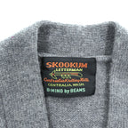 SKOOKUM レタード ニット カーディガン M グレー BEAMS別注 Letterman ワッペン 92-15-0288-202