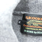 SKOOKUM レタード ニット カーディガン M グレー BEAMS別注 Letterman ワッペン 92-15-0288-202