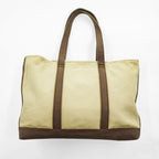 Ralph Lauren Big Pony Embroidered Cotton Canvas Tote Bag Beige Brown