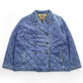 LAUREN RALPH LAUREN 90年代 ヴィンテージ デニムキルティング ダブルブレストジャケット L インディゴ ブルー 中綿 裏地チェック
