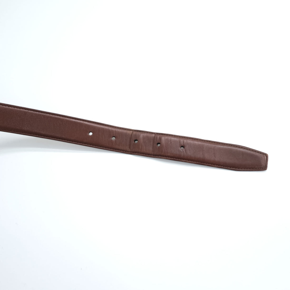Salvatore Ferragamo Gancini Brown Leather Belt Gold-Tone Hardware Made in Italy 5626