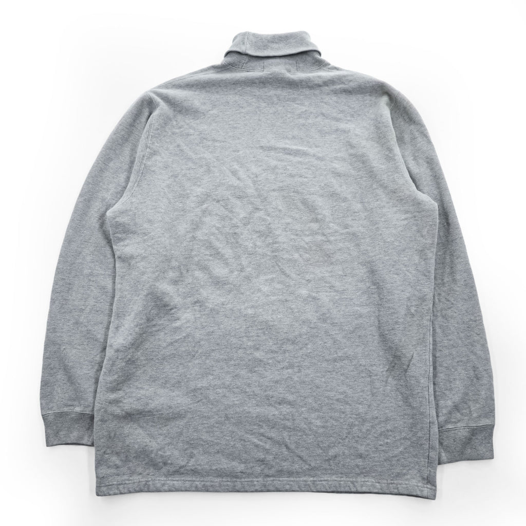 Polo Ralph Lauren 90年代 ヴィンテージ 鹿の子 タートルネック スウェット トレーナー XL グレー 裏起毛 スモールポニー ロゴ 刺繍
