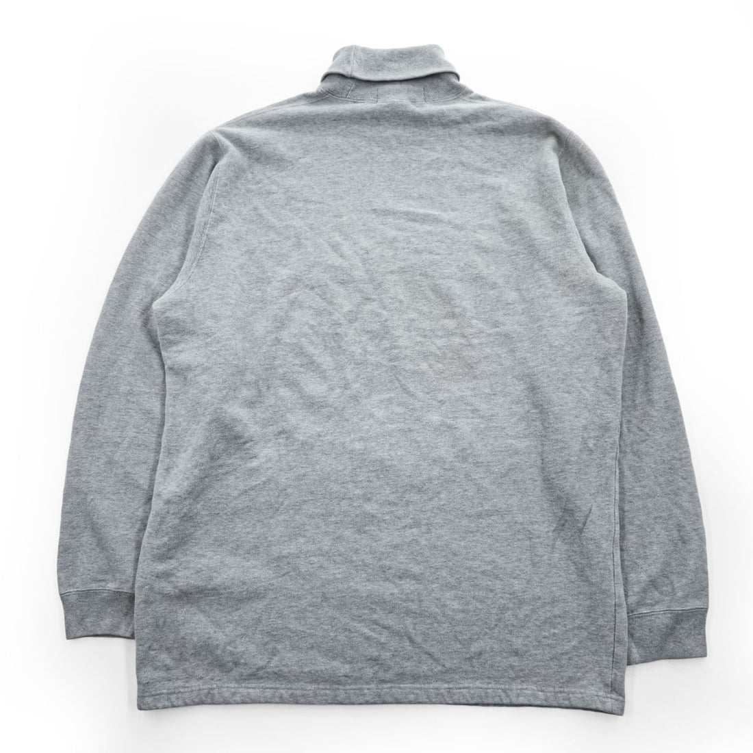 Polo Ralph Lauren 90年代 ヴィンテージ 鹿の子 タートルネック スウェット トレーナー XL グレー 裏起毛 スモールポニー ロゴ 刺繍
