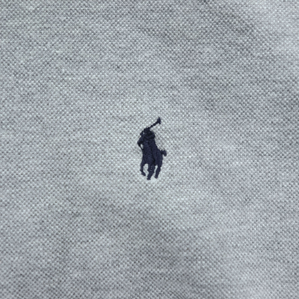 Polo Ralph Lauren 90年代 ヴィンテージ 鹿の子 タートルネック スウェット トレーナー XL グレー 裏起毛 スモールポニー ロゴ 刺繍