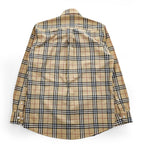 BURBERRY イタリア製 現行タグ 長袖 ボタンダウンシャツ M ベージュ ノバチェック BA-0025-2000 未使用品