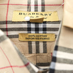 BURBERRY イタリア製 現行タグ 長袖 ボタンダウンシャツ M ベージュ ノバチェック BA-0025-2000 未使用品