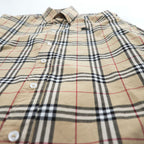 BURBERRY イタリア製 現行タグ 長袖 ボタンダウンシャツ M ベージュ ノバチェック BA-0025-2000 未使用品