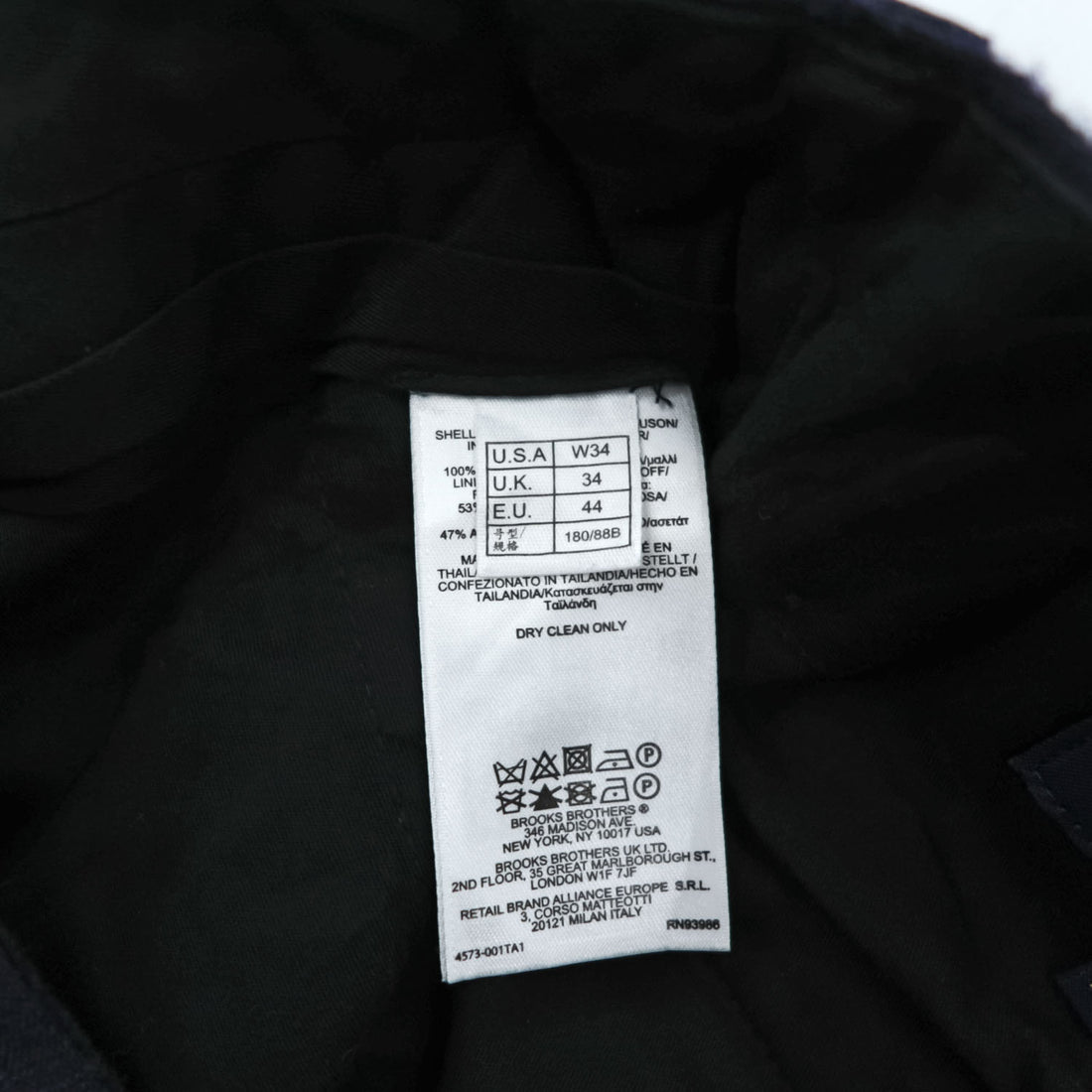 Brooks Brothers Navy Wool Dress Pants W34 Made in Thailand