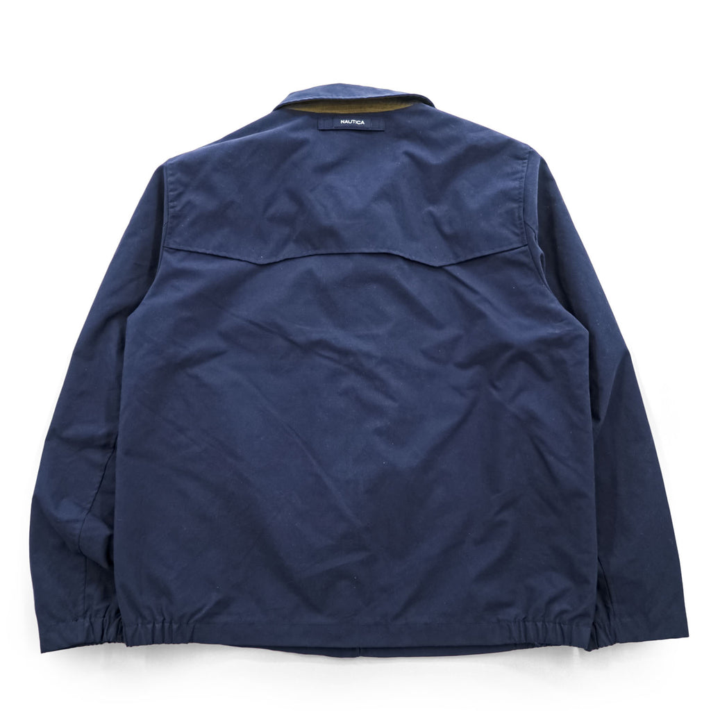 NAUTICA Swing Top Harrington Jacket, Size L, Navy, with a single logo accent.