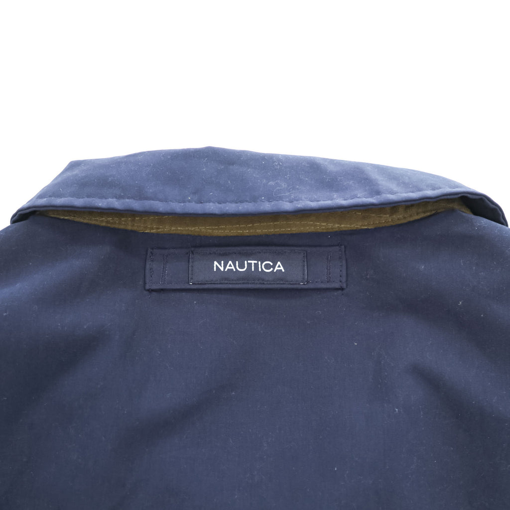 NAUTICA Swing Top Harrington Jacket, Size L, Navy, with a single logo accent.