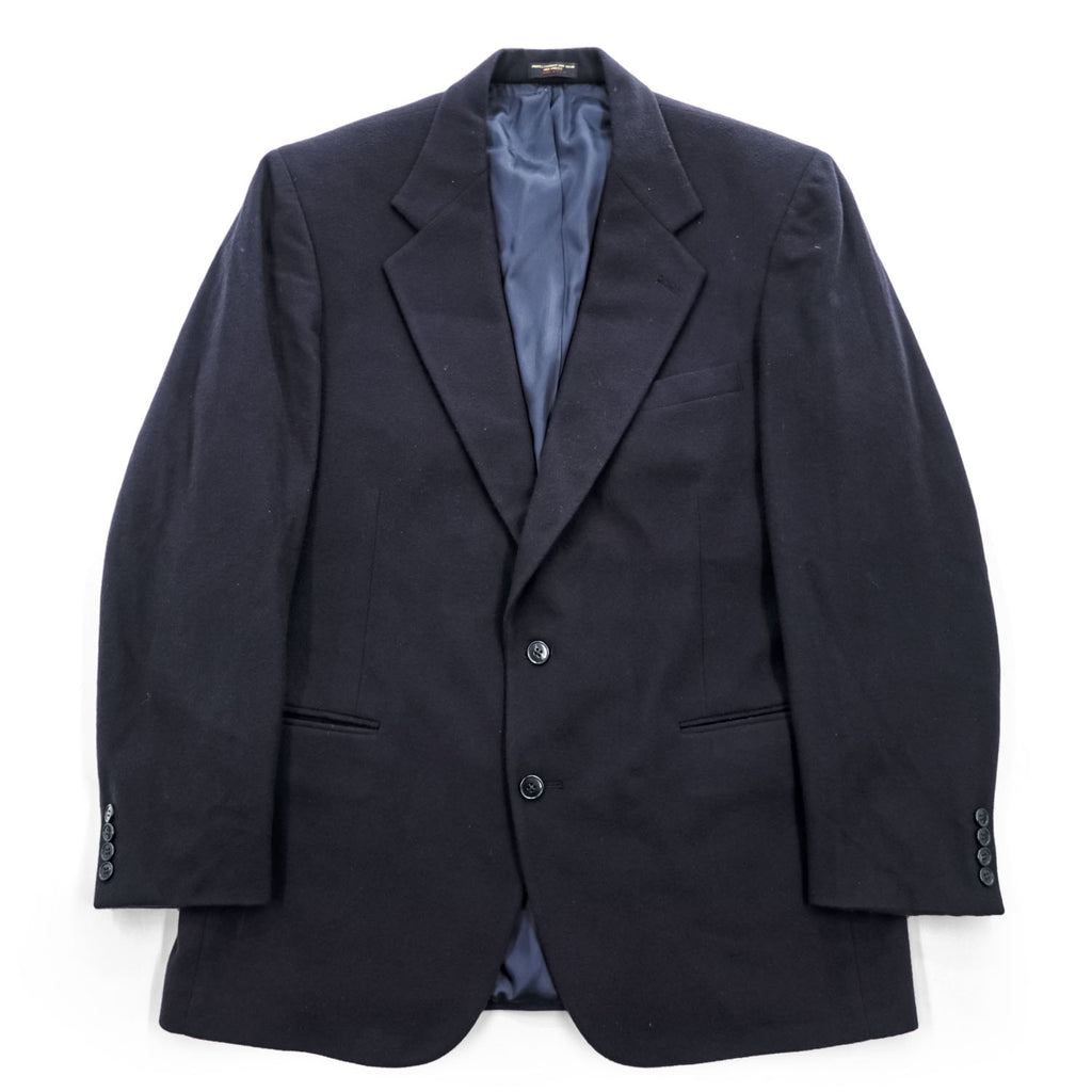 90年代 USA製 ヴィンテージ 100%カシミヤ テーラードジャケット ブレザー L ネイビー  2B macy's men's store CLUB ROOM