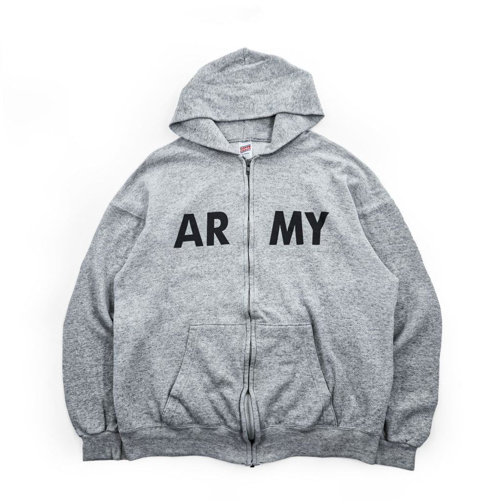 US ARMY 米軍 ミリタリー 90年代 USA製 ヴィンテージ ジップパーカー XL グレー フロントポケット SOFFE SWEATS