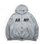 US ARMY 米軍 ミリタリー 90年代 USA製 ヴィンテージ ジップパーカー XL グレー フロントポケット SOFFE SWEATS