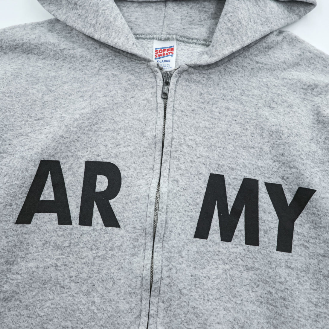 US ARMY 米軍 ミリタリー 90年代 USA製 ヴィンテージ ジップパーカー XL グレー フロントポケット SOFFE SWEATS