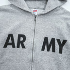 US ARMY 米軍 ミリタリー 90年代 USA製 ヴィンテージ ジップパーカー XL グレー フロントポケット SOFFE SWEATS