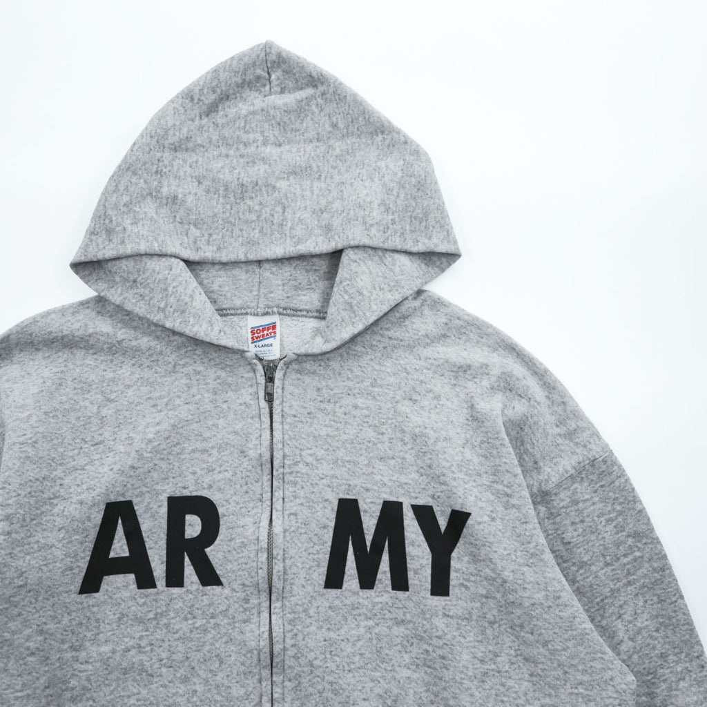 US ARMY 米軍 ミリタリー 90年代 USA製 ヴィンテージ ジップパーカー XL グレー フロントポケット SOFFE SWEATS