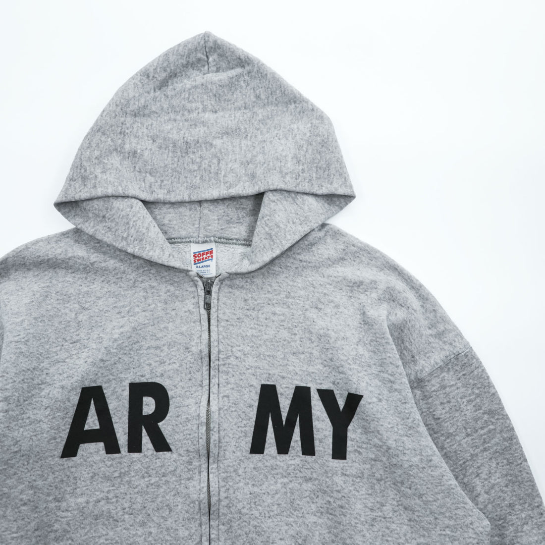 US ARMY 米軍 ミリタリー 90年代 USA製 ヴィンテージ ジップパーカー XL グレー フロントポケット SOFFE SWEATS