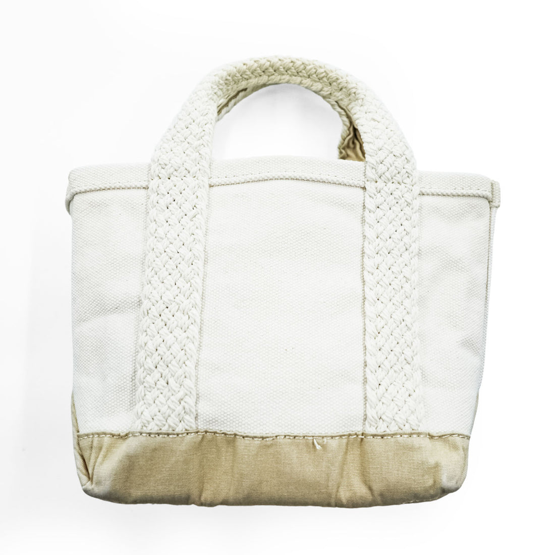 L.L.Bean キャンバス トートバッグ 編み込み ハンドル ホワイト ベージュ 295303