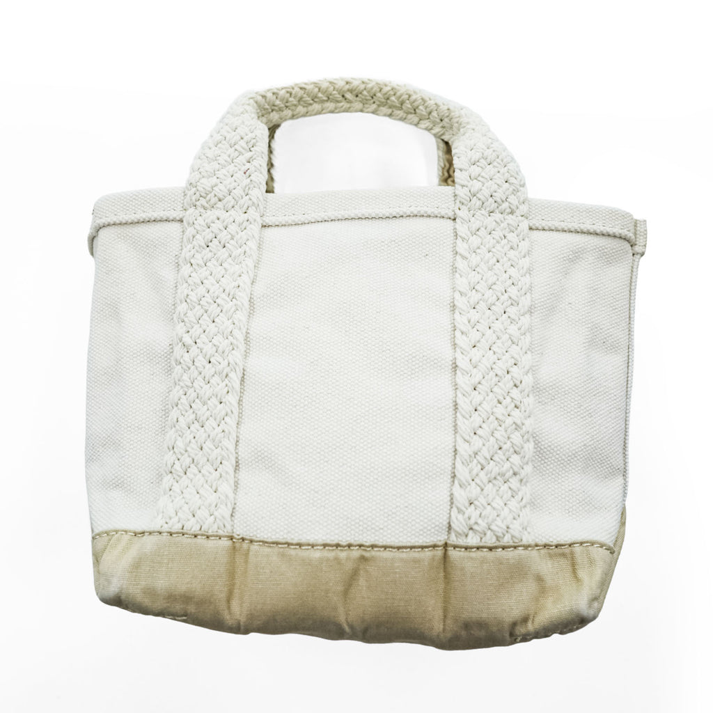 L.L.Bean キャンバス トートバッグ 編み込み ハンドル ホワイト ベージュ 295303