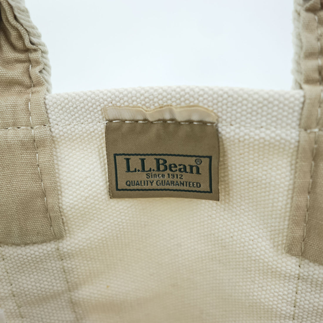 L.L.Bean キャンバス トートバッグ 編み込み ハンドル ホワイト ベージュ 295303