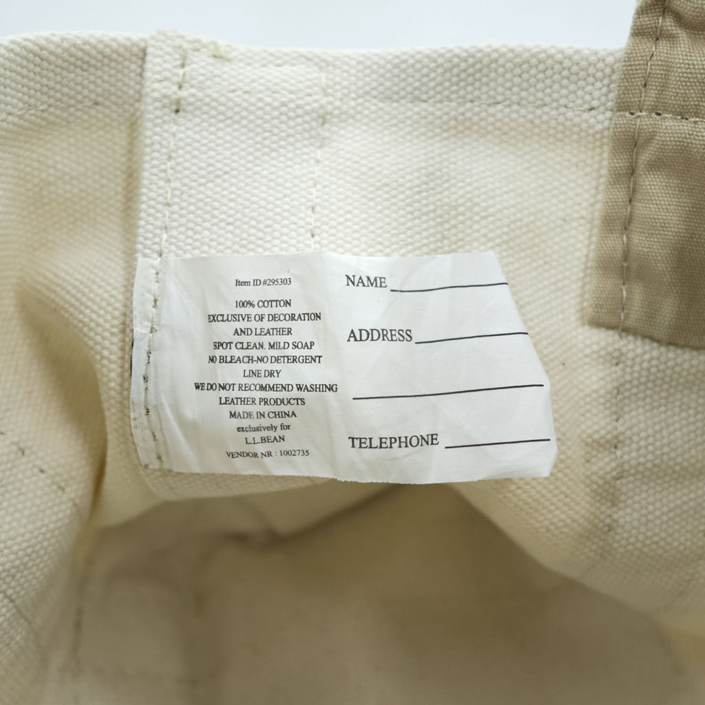 L.L.Bean キャンバス トートバッグ 編み込み ハンドル ホワイト ベージュ 295303