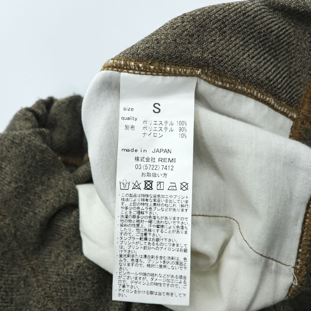 Remi Relief The Golden State Tweed Look Wide Leg Drawstring Pants Olive Gray S Japan