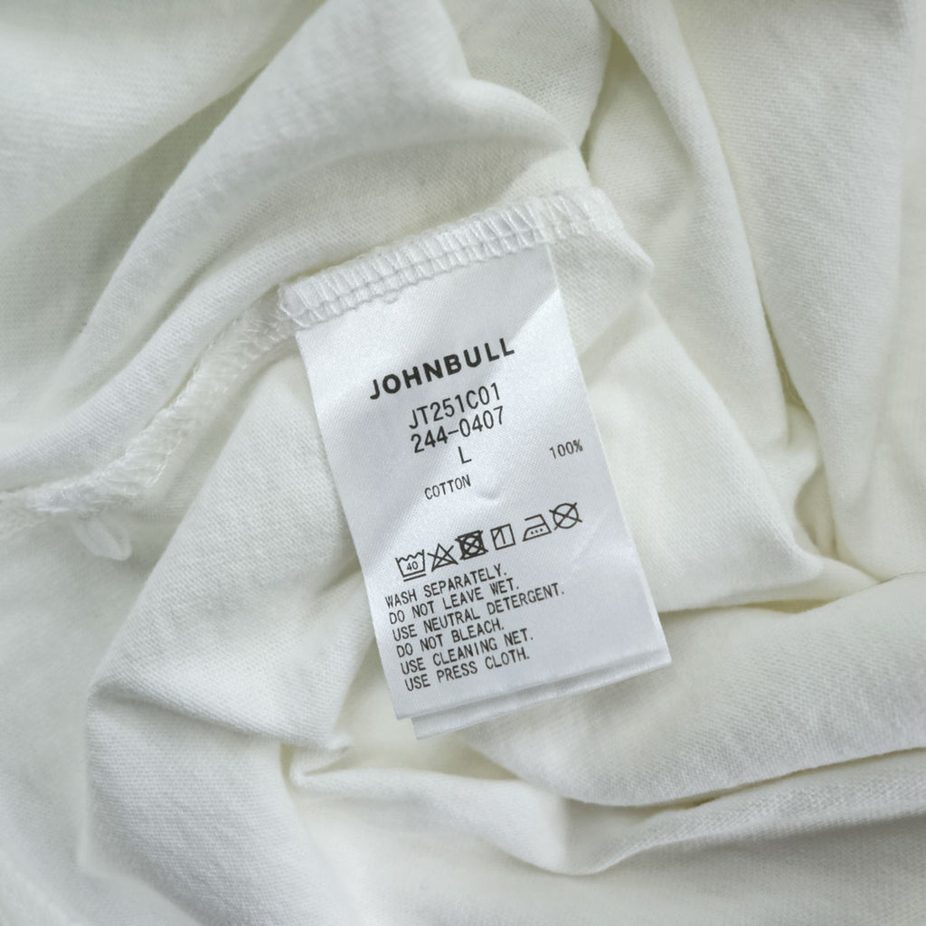 Johnbull 長袖 ロングスリーブ Tシャツ THE BEATLES ビートルズ ABBEY ROAD 両面プリント ロンT ホワイト JT251C01 244-0407