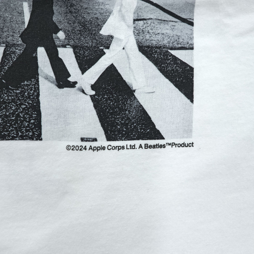 Johnbull 長袖 ロングスリーブ Tシャツ THE BEATLES ビートルズ ABBEY ROAD 両面プリント ロンT ホワイト JT251C01 244-0407