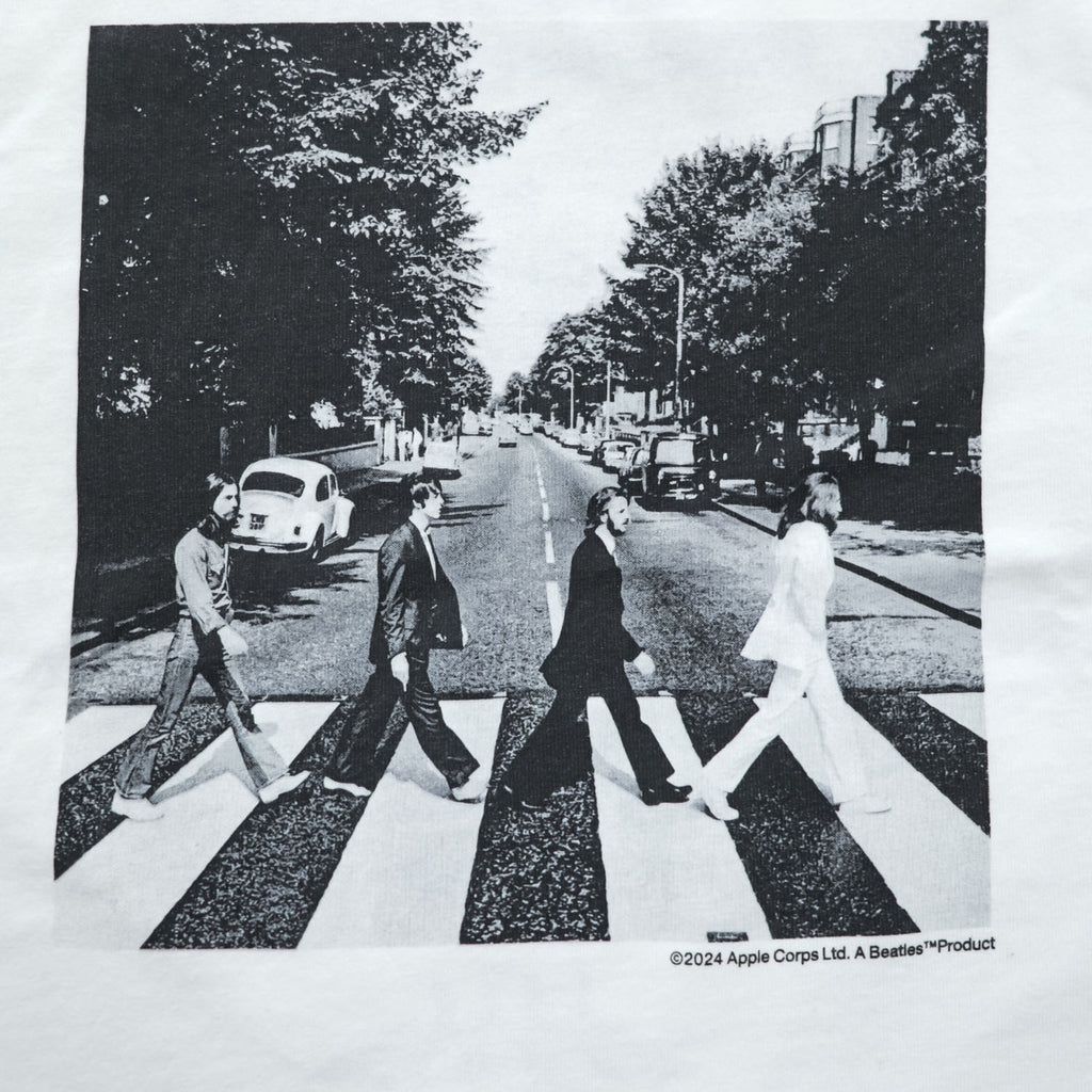 Johnbull 長袖 ロングスリーブ Tシャツ THE BEATLES ビートルズ ABBEY ROAD 両面プリント ロンT ホワイト JT251C01 244-0407