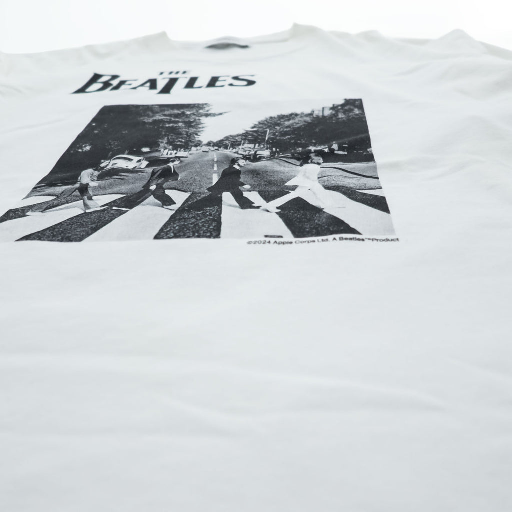 Johnbull 長袖 ロングスリーブ Tシャツ THE BEATLES ビートルズ ABBEY ROAD 両面プリント ロンT ホワイト JT251C01 244-0407