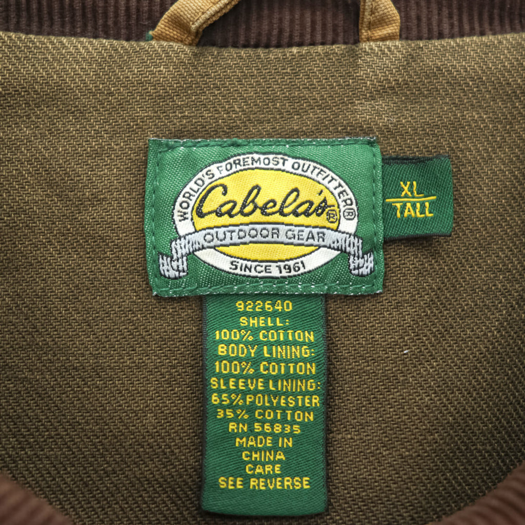 Cabela's 90年代 ヴィンテージ ダック地 ハンティングジャケット XL ブラウン キャンバス チョアコート 襟コーデュロイ