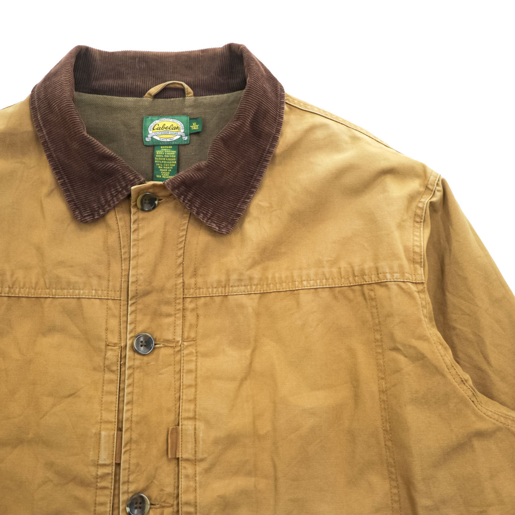Cabela's 90年代 ヴィンテージ ダック地 ハンティングジャケット XL ブラウン キャンバス チョアコート 襟コーデュロイ