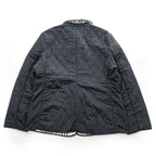 BURBERRY LONDON 英国製 キルティングジャケット XL ブラック イングランド製 裏地ノバチェック スナップボタン GBBURLDROT