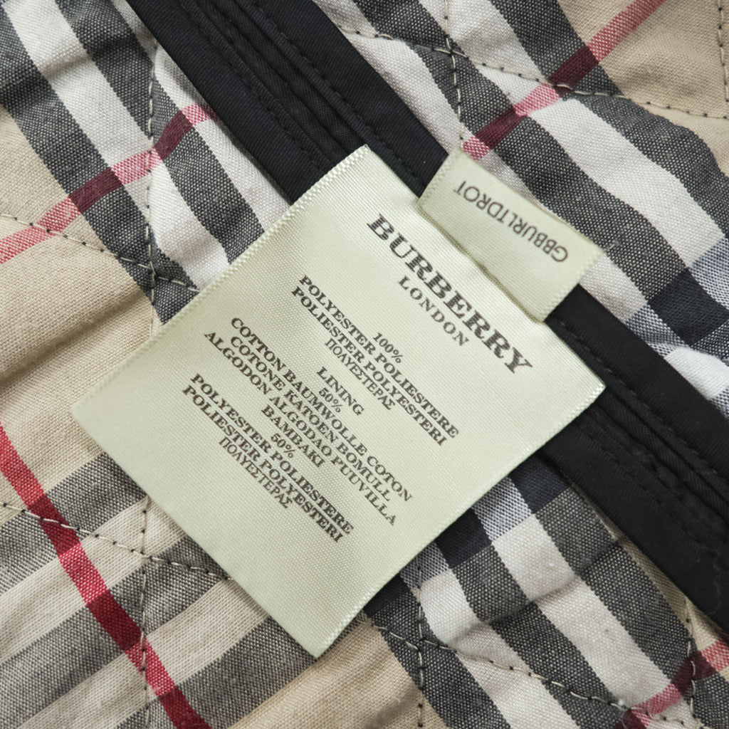 BURBERRY LONDON 英国製 キルティングジャケット XL ブラック イングランド製 裏地ノバチェック スナップボタン GBBURLDROT