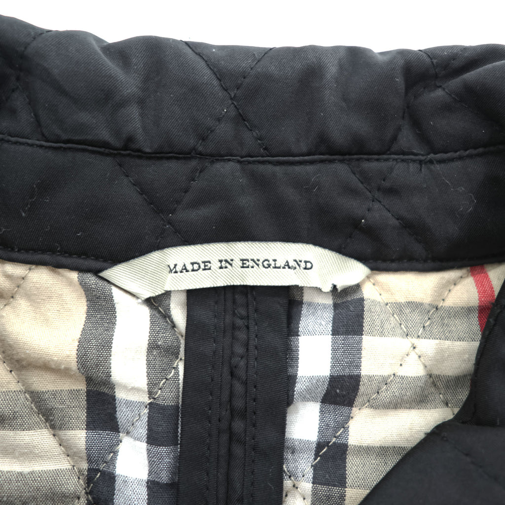 BURBERRY LONDON 英国製 キルティングジャケット XL ブラック イングランド製 裏地ノバチェック スナップボタン GBBURLDROT