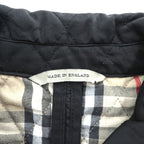 BURBERRY LONDON 英国製 キルティングジャケット XL ブラック イングランド製 裏地ノバチェック スナップボタン GBBURLDROT