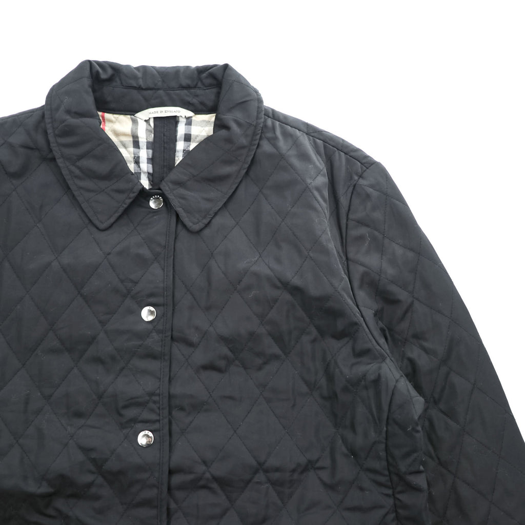 BURBERRY LONDON 英国製 キルティングジャケット XL ブラック イングランド製 裏地ノバチェック スナップボタン GBBURLDROT