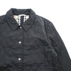 BURBERRY LONDON 英国製 キルティングジャケット XL ブラック イングランド製 裏地ノバチェック スナップボタン GBBURLDROT