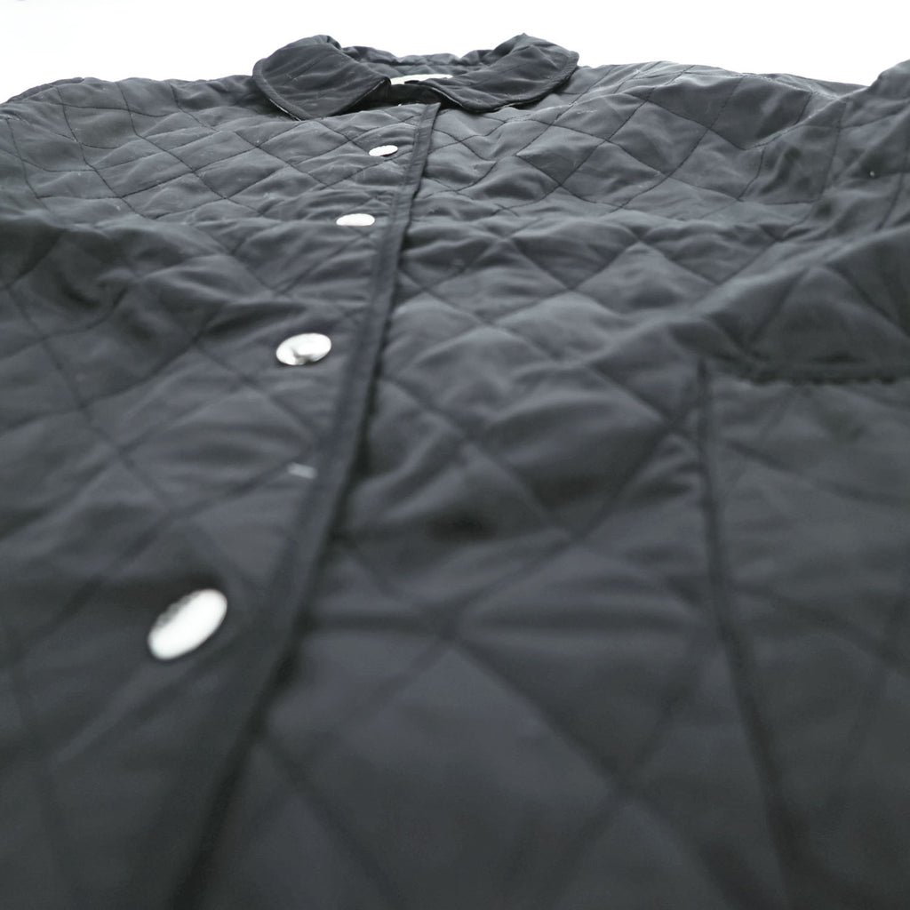 BURBERRY LONDON 英国製 キルティングジャケット XL ブラック イングランド製 裏地ノバチェック スナップボタン GBBURLDROT