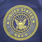 US NAVY 90年代 USA製 米軍 ミリタリー ヴィンテージ プルオーバー パーカー S ネイビー 裏起毛 両面プリント SOFFE
