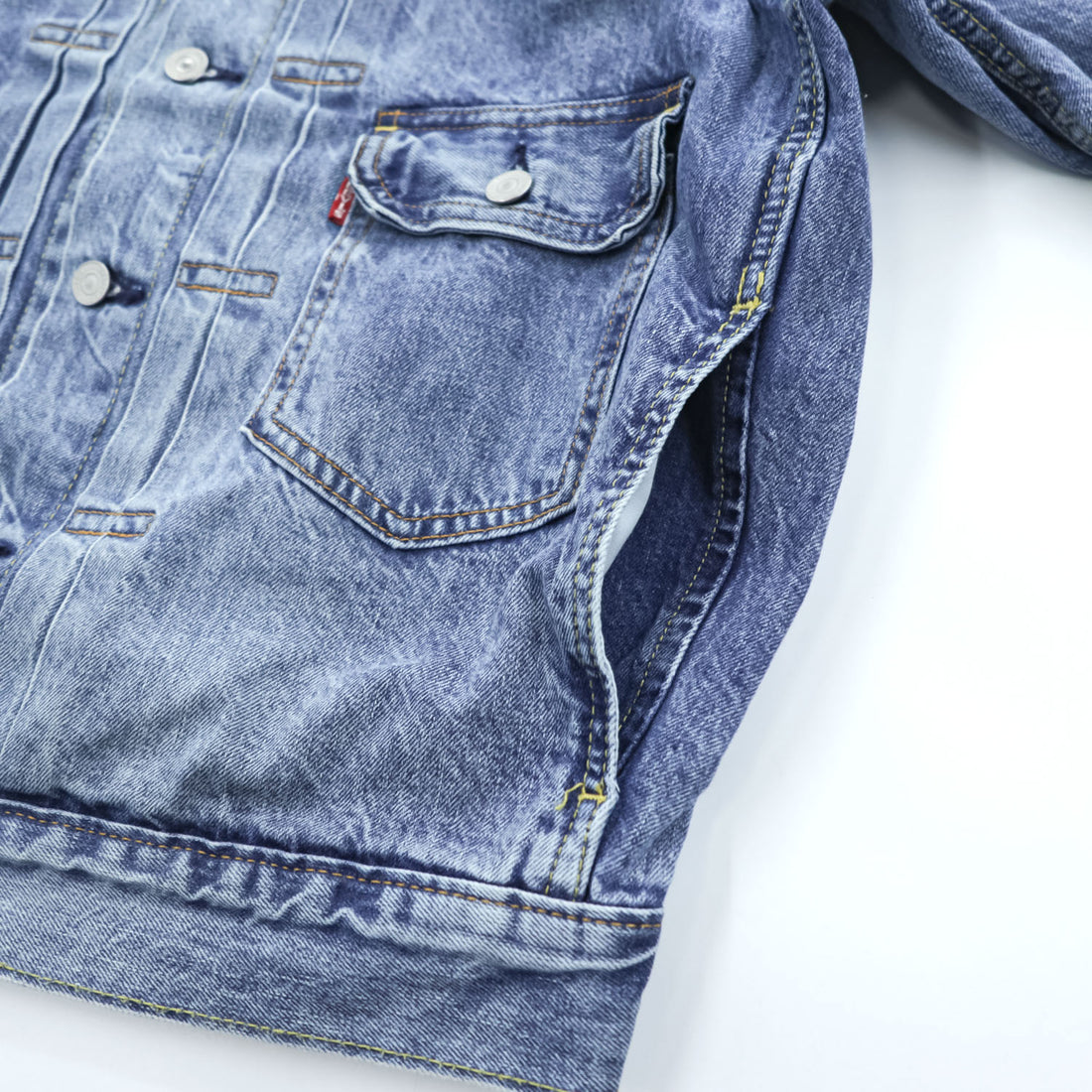 Levi's PREMIUM ビッグＥ 2ndタイプ デニムジャケット Gジャン S タック プリーツ セルヴィッヂ RELAXED PC9-A7632-0014