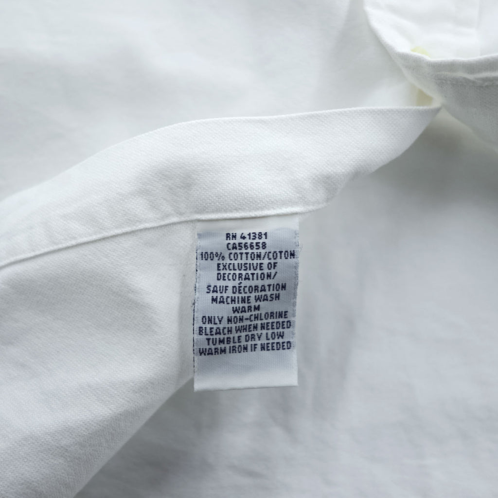 Ralph Lauren 長袖 オックスフォードシャツ L ホワイト スモールポニー ロゴ 刺繍 ボタンダウン