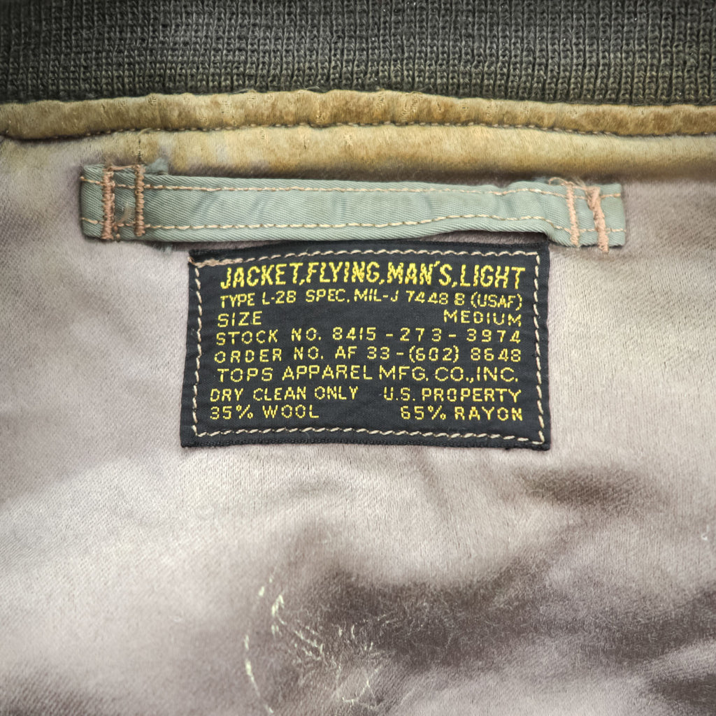 Buzz Rickson's L-2B Flight Jacket Medium Sage Green Nylon USAF TOPS Apparel