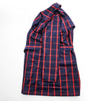 LAUREN RALPH LAUREN ダブルブレスト トレンチコート L レッド ネイビー チェック ベルト付