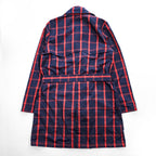 LAUREN RALPH LAUREN ダブルブレスト トレンチコート L レッド ネイビー チェック ベルト付