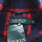 LAUREN RALPH LAUREN ダブルブレスト トレンチコート L レッド ネイビー チェック ベルト付